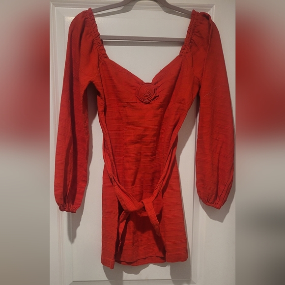 Free People Red Dress with Flower/Rose - Picture 7 of 15